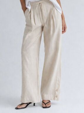 Dries Van Noten linen/Cotton Size 38/8 oversized button detail Pants